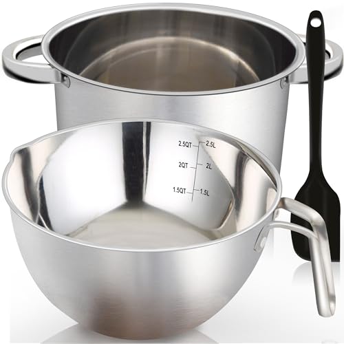 Marsheepy 2.3QT Double Boiler Melting Pot with 3.6QT Stainless Steel Pot - size: 2500ML