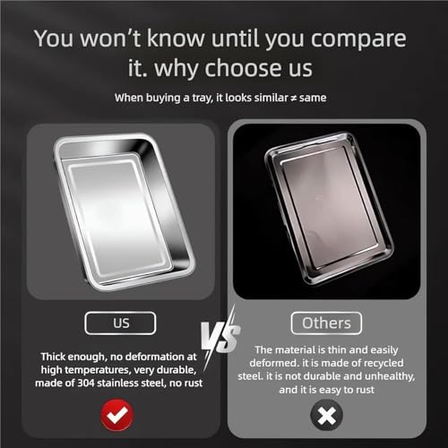 19.5"x13.5" Extra Large Commercial Baking Pan & Crisping Tray Set
