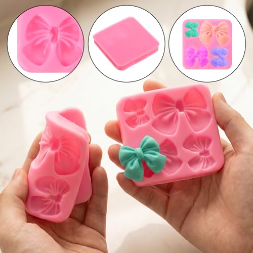 4pcs Bow Chocolate Mold, Reusable, Easy to Demold