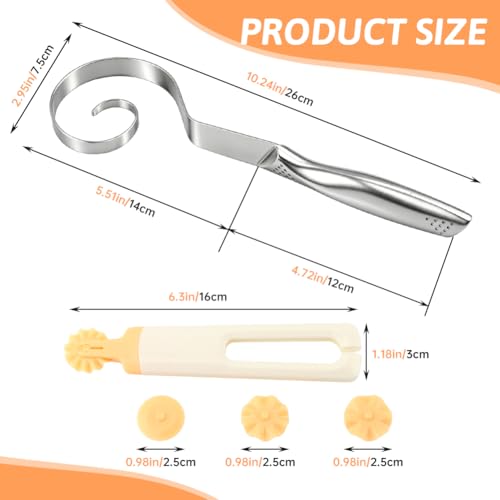 Seamless Dough Whisk Stainless Steel, 10 Inch Seamless Danish Dough Whisk with Dough Cutter, One-Piece Manual Mixing Tool for Cooking, Whisking, Pizza Pastry Cake Batter, Dishwasher Safe