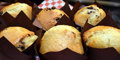 Coffee Set Tulip Baking Cups Cupcake Liners Muffin Liners Greaseproof Paper 200 - color: Coffee