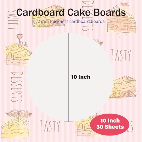 10 Inch Round White Scalloped Cake Boards 30 Packs