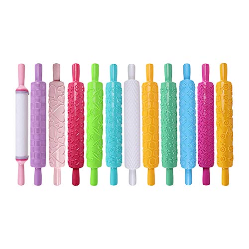 Embossed Fondant Rolling Pin 36.5 cm Textured Plastic