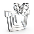 Gift Present Box Cookie Cutter Set Large - 5", 4", 3", 2" - 4 Piece - Stainless Steel - color: Gift Box