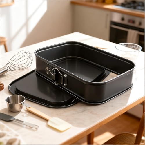 11.61×7.48 Inch Non-Stick Rectangle Springform Cake Pan Removable Bottom