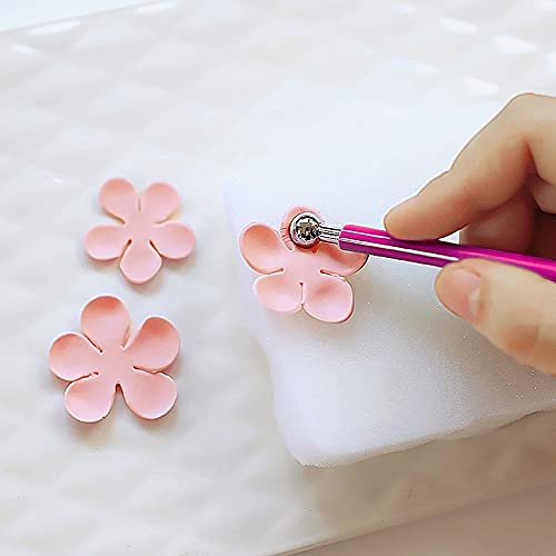 4 x Fondant Cake Decorating Clay Flower Sugarcraft Ball Model DIY Tool 8 Sizes boxs (Pink) - color: Pink