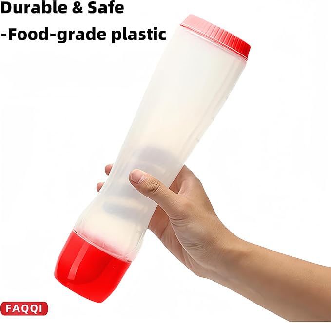 Red Pancake Pen, Batter Squeeze Bottle with Flow-Control Valve