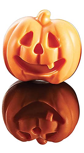 Martellato MA1992 Clear Polycarbonate Chocolate Mold with 12 + 12 Halloween-Pumpkin Cavities, Each 34mm x 31mm x 15mm High