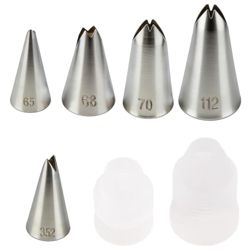 7 Pcs Leaf Piping Tips Set with Couplers - color: 65/68/70/352/112