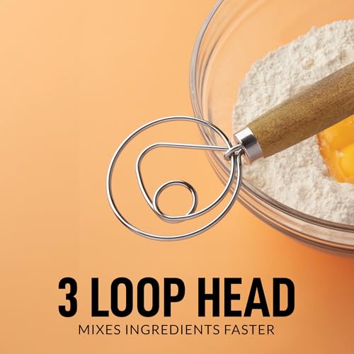 Zulay Kitchen 13-Inch Danish Dough Whisk - color: Acacia | Single