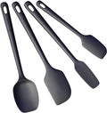 ChefAide 4 Pieces Silicone Spatulas Set, Heat Resistant Rubber Spatula - color: Black, size: 4 pieces