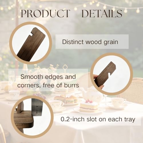 Wood Display Stand 3 Tiered Cupcake Dessert Display Snack Stepped Rack Wooden Tiered Cookie Display Table Trays Food Display Risers for Christmas Party Vendor Wedding Farmhouse Decor (3 Tier) - size: 3-Layer Cake Rack