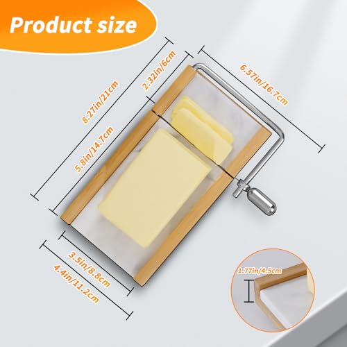 Tianman Marble Cheese Slicer/Cutter & 4 Cutting Wires,Heavy Duty8.27"x 4.4" - color: White