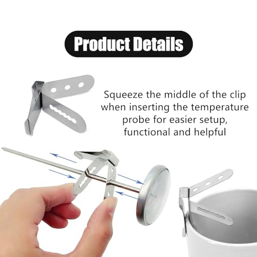 6 Pcs Thermometer Probe Holder Clip Stainless Steel 3-Hole