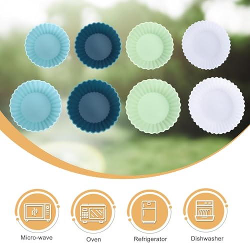 Silicone Baking Muffin Cups, 12Pack Reusable Cupcake Liners Cake Molds - color: Neutral Colors, size: Standard