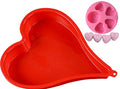 LIFETOOLS-LT Silicone Cake Pan(8-inch Heart Shaped) & 3D Mold(Mini LOVE Rose), Baking Bakeware Tray for Romantic Day, Make for Pie Tart Quiche, Cake Topper Decorating Fondant Chocolate Candle; 7AX2 - style: 8-inch Heart & 3D Mini LOVE