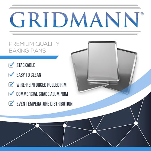 GRIDMANN 18" x 26" Commercial Grade Perforated Aluminum Baking Sheet Pan, Full Size Baking Tray - 6 Pans - size: 6 Pans - Perforated