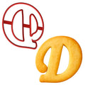 Mighty Gadget Fancy Cursive Letter A to Z Cookie Cutter - 4" Tall Alphabet Baking Mold (Random Color) (D) - color: D