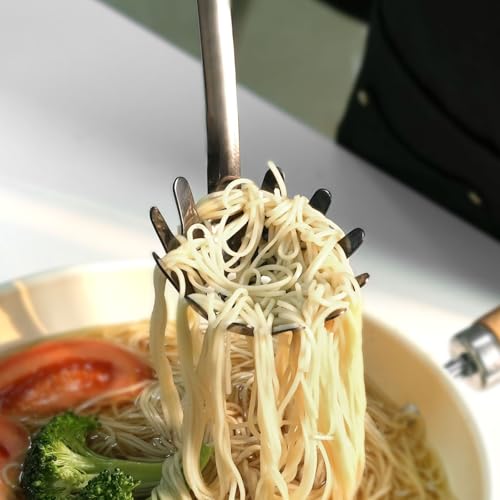 Black Stainless Steel Pasta Spoon, Spaghetti Server, Pasta Fork - color: Z-Black Spaghetti