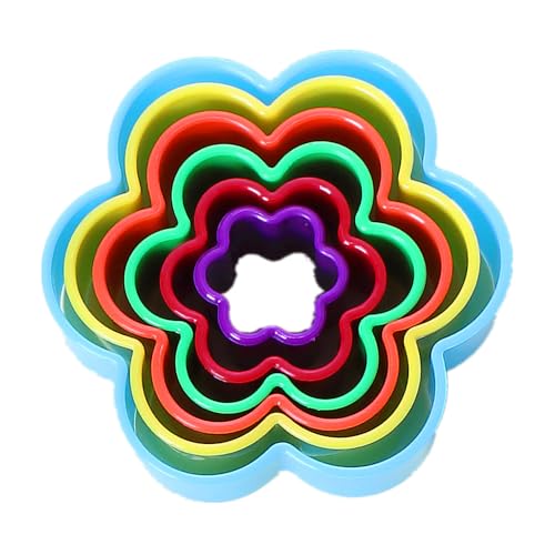 Cookie Cutter Set for Baking, 6PCS Sandwich Fondant Cake Fruit Vegetable Shapes Cutter Set (Flower) - color: Flower