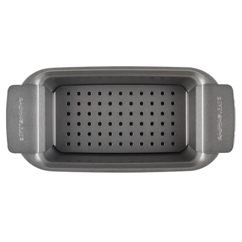 Rachael Ray Bakeware Meatloaf/Nonstick Baking Loaf Pan with Insert, Gray, 9 Inch x 5 Inch (Pack of 6) - size: 9 Inch x 5 Inch (Pack of 6), style: Loaf Pan