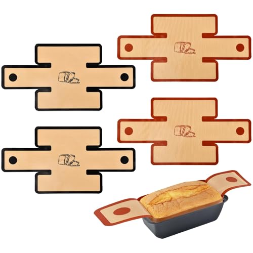 4Pcs Silicone Bread Loaf Pan Liners, Nonstick Reusable Bread Sling