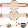 Silicone Bread Sling, 2Pcs Silicone Baking Sling with Longer Handles, Non-Stick & Easy Clean Dutch Oven Baking Mat to Transfer SourDough Easily, Reusable Bread Mat Set - color: 2 Pcs Red Round