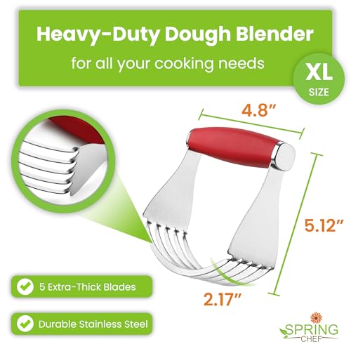 Spring Chef XL Pastry Blender, Durable Dough Blender For Baking - Red - color: Red, size: XL | Modern