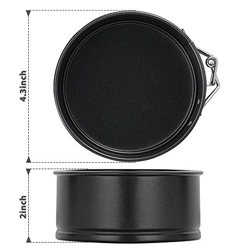 MASSUGAR 4 Inch Springform Pan 4 Pack Mini Cake Pan Cheesecake Pan - size: 4 Inches