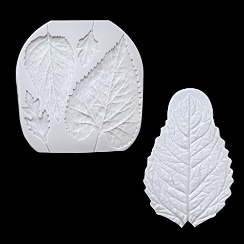 Leaf Silicone Mold Rose Flower Fondant Molds DIY Cake Decorating Tools Sugarcraft Candy Resin Clay Chocolate Gumpaste Moulds (2pcs(13 * 13.5cm,8.6 * 13.3cm)) - size: 2 pieces (5.12 x 5.31 inches, 3.39 x 5.24 inches)