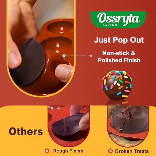 6-Cavity Medium Semi-Sphere Silicone Molds - Hot Chocolate Bomb Molds for Baking, Dome Cakes, Candy, Jelly & Mousse - Reusable, Non-Stick Half Sphere Chocolate Mold Set (2 Pack) - color: 2Pcs, Medium 6-Cavity molds, size: Semi Sphere