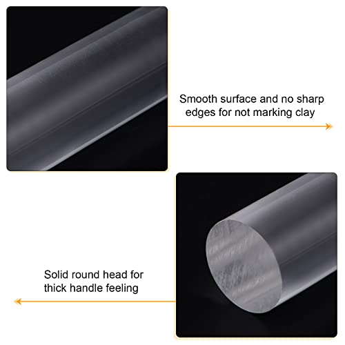 HARFINGTON Acrylic Clay Roller 6 Inch x 1 Inch Solid Non-Stick Plastic Round Tube Roller Polymer Clay Rod Fondant Rolling Pin for Shaping, Sculpting, Modeling DIY Crafts, Transparent - color: Transparent, size: 6 Inch x 1 Inch