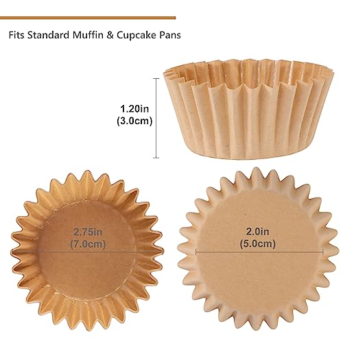 Caperci Heavy Duty Natural Cupcake Liners Standard Muffin Baking Cup 150pcs - color: Natural