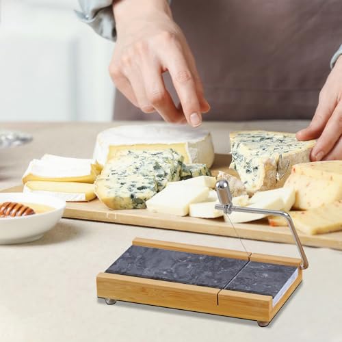 Tianman Marble Cheese Slicer/Cutter & 4 Cutting Wires,Heavy Duty8.27"x 4.4" - color: Black