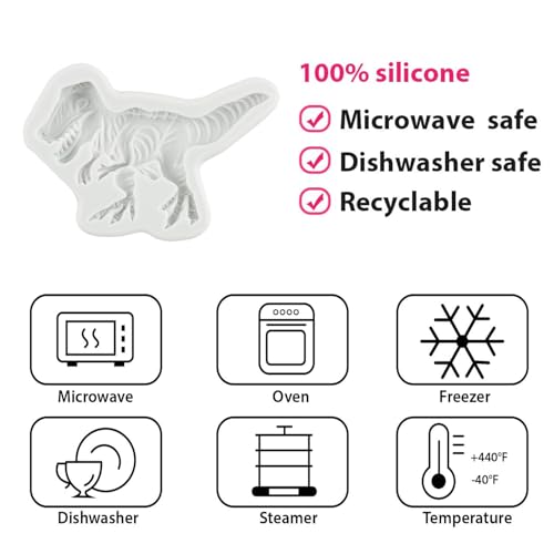 Dinosaur Silicone Molds Tyrannosaurus Rex Fondant Mold Set of 4 - color: Style K
