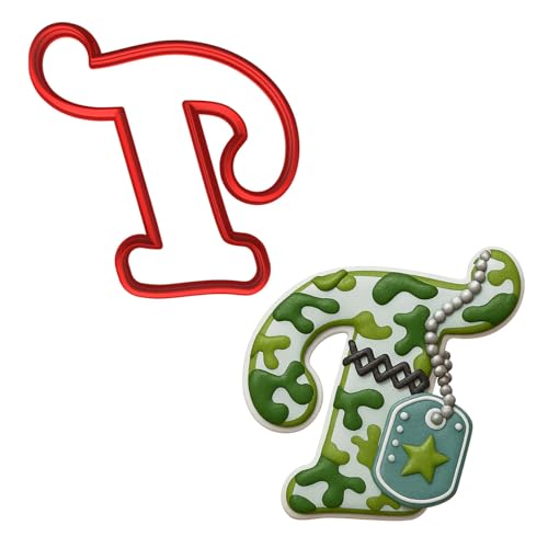 Mighty Gadget Fancy Cursive Letter A to Z Cookie Cutter - 4" Tall Alphabet Baking Mold (Random Color) (T) - color: T