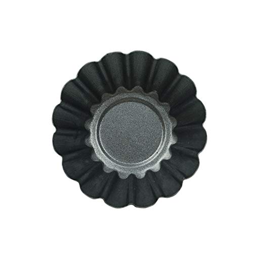 12 Pack Egg Tart Pan, Small Nonstick Carbon Steel Tartlet Tins - size: bigger 3"
