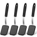 Gejoy 4 Pcs Silicone Turner Nonstick Flexible, Black - color: Black