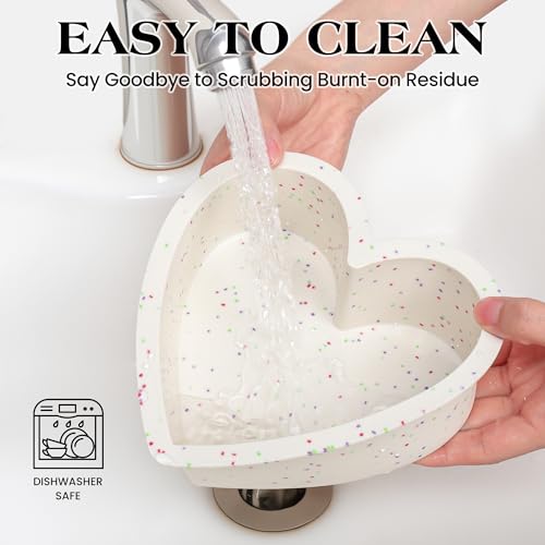 6 Inch Small Heart Shaped Cake Pans for Baking, Set of 3 - color: Cream, size: 6 inch