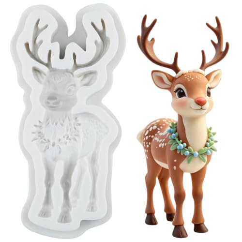 Christmas Reindeer Fondant Mold 3D Deer Silicone Chocolate Mold - color: Style S