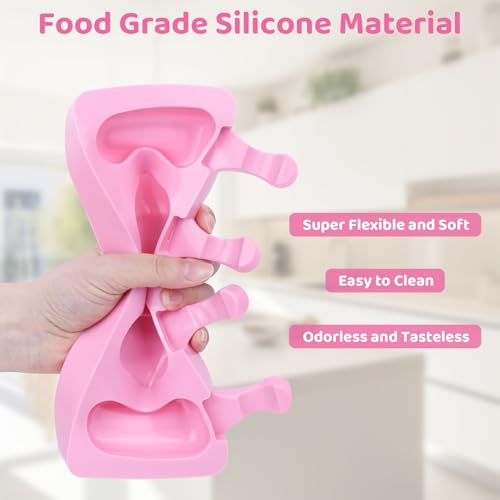Ouddy Life Popsicle Molds Set of 2, Ice Pop Molds Silicone Cake Pop Mold - color: Pink, Blue