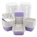 100 Pack 5oz Aluminum Pans with Lids, Purple - color: Purple, size: Square