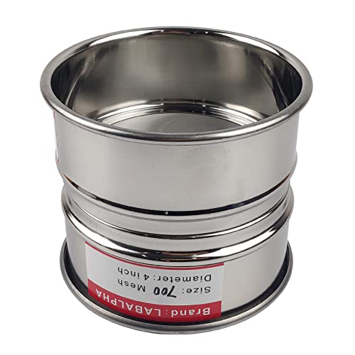 LABALPHA 700 Mesh Lab Sieves, Test Sieve #700 Mesh, 4'' Diameter, 304 Stainless Steel Wire Cloth (0.023mm) - size: 700 mesh (0.023mm)