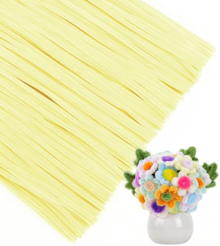 IOOLEEM Pipe Cleaners, 200pcs Light Yellow, Chenille Stems Bulk for Crafts - color: Light Yellow, size: 200 Count