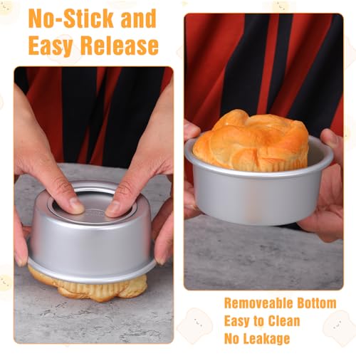 Molain 12 Pcs Round Cake Pans with Removable Bottom, 4 Inch Cheesecake Mold