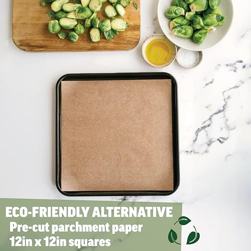 Zenlogy 12x12 Parchment Paper Squares, 200 Sheets, Unbleached, Pre-Cut - size: 12x12 - 200 sheets