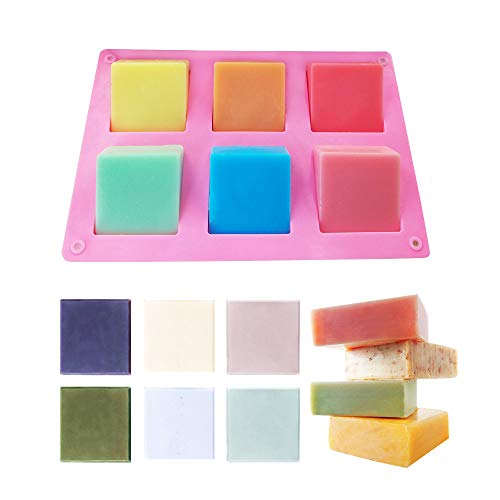 TDHDIKE 3 Pack Silicone Soap Molds 6 Cavities (Blue/Pink/Green) - color: Blue & Pink & Green