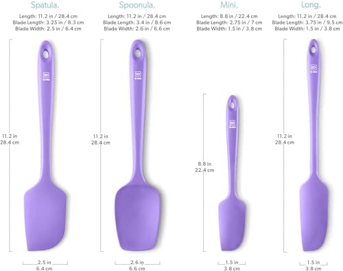 DI ORO Silicone Spatula Set - 600F Heat Resistant, 4-Pc Lavender - color: Lavender