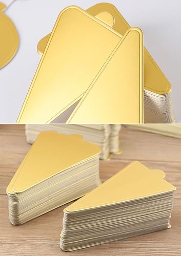 YYaaloa Mini Triangle Golden Cake Boards 50pcs Mousse Cupcake Base Paper Plates Triangle Dessert Board Base for Cake DIY, Baking Dessert Party Wedding Birthday (Triangle, 50pcs) - color: Triangle, size: 50pcs
