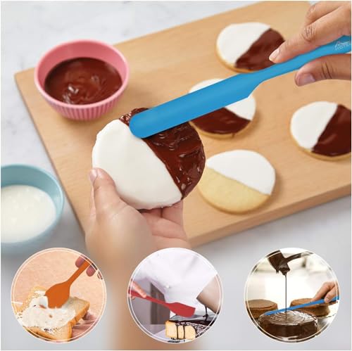 5-Pack Silicone Spatula Set – Heat-Resistant Baking, Cooking & Mixing Tools, Seamless Design, Non-Stick & Easy to Clean, Multicolor - color: Multicolor